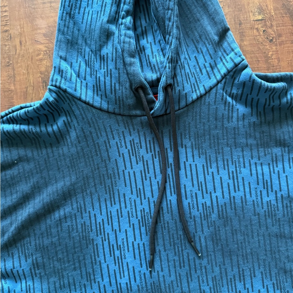 Hugo Blue Hooded Sweatshirt with Front Pockets - Picture 3 of 10